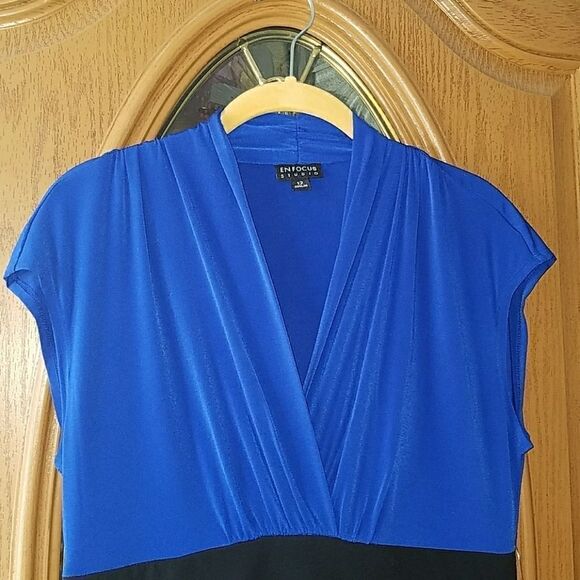 Enfocus Studio royal and black dress Sz 12 NWT - Picture 2 of 5